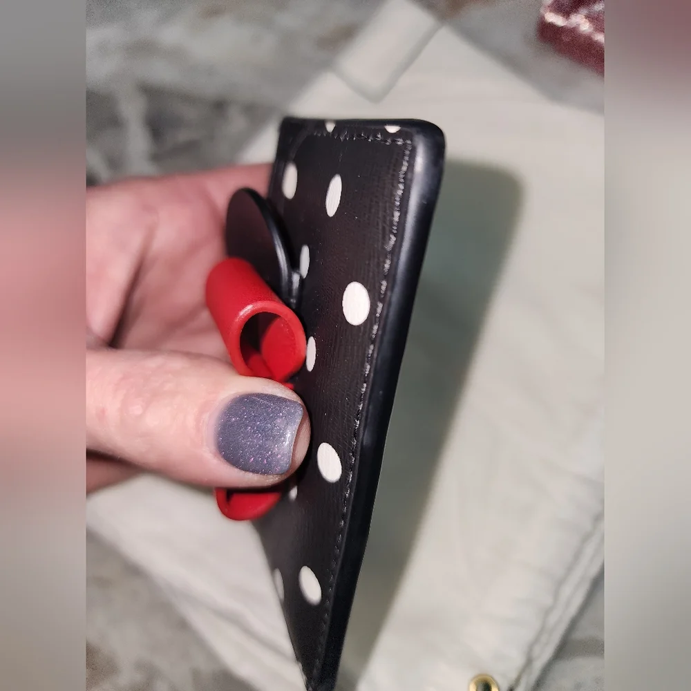 Kate Spade New York Minnie Mouse BOW Polkadots Disney Card Holder Leather Wallet